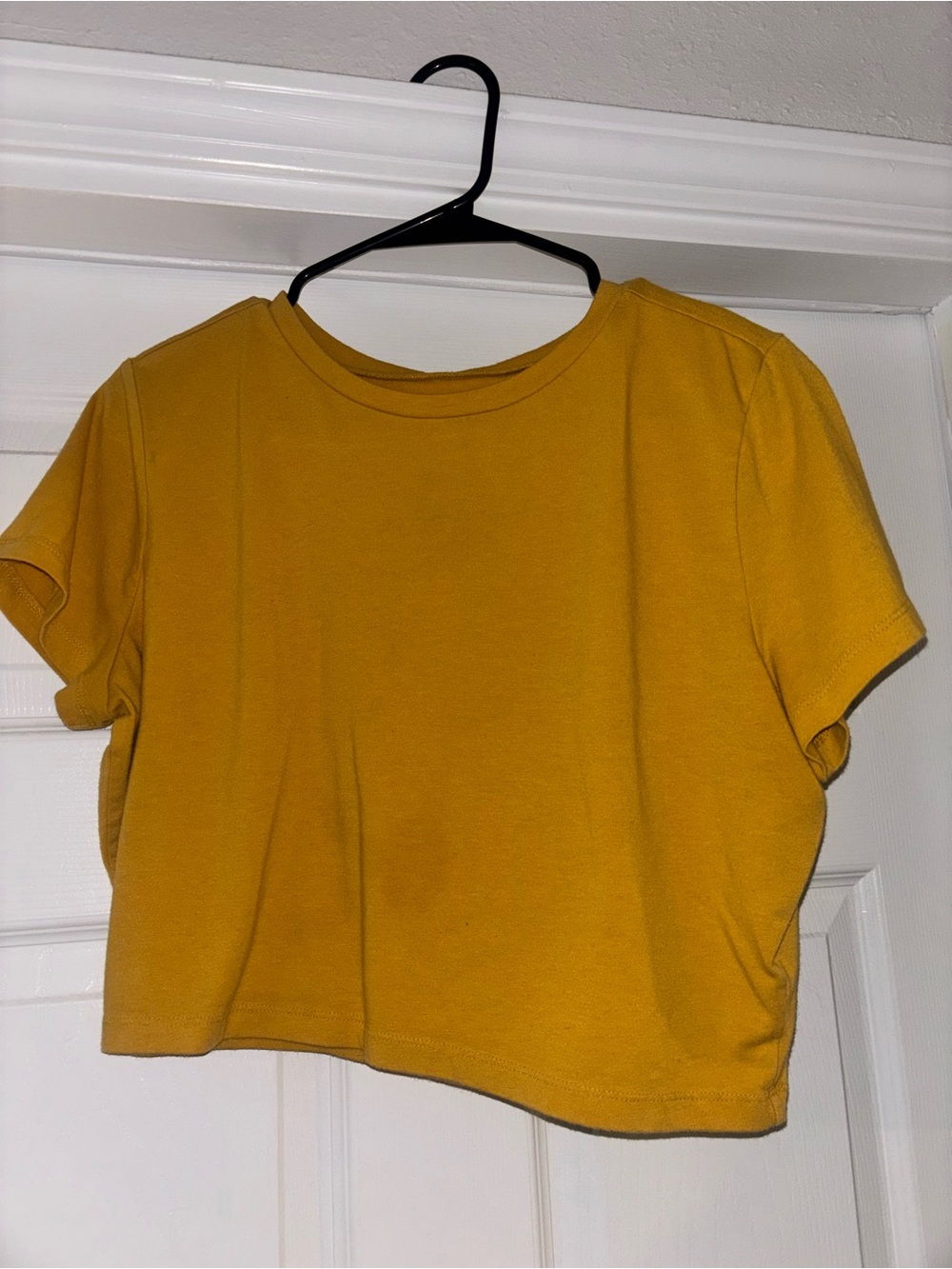 Mustard Yellow Crop Tee - Women's Short Sleeve Top
